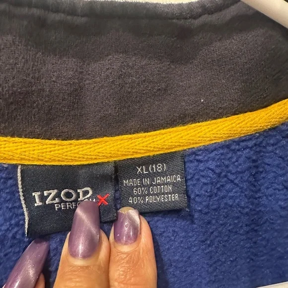 IZOD Perform X Blue and Yellow Pullover XL Vintage - Picture 3 of 4